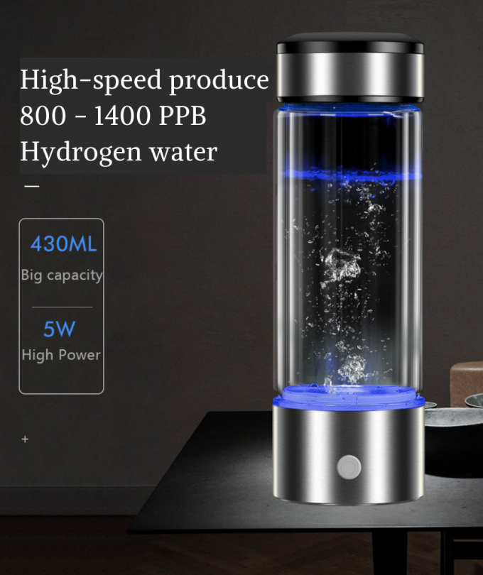 Homefish 2021 OEM গ্লাস হাইড্রোজেন জেনারেটর ওয়াটার বোতল এসপিই পিইএম প্রযুক্তি ওয়াটার আইওনাইজার পোর্টেবল হাইড্রোজেন ওয়াটার মেকার 1
